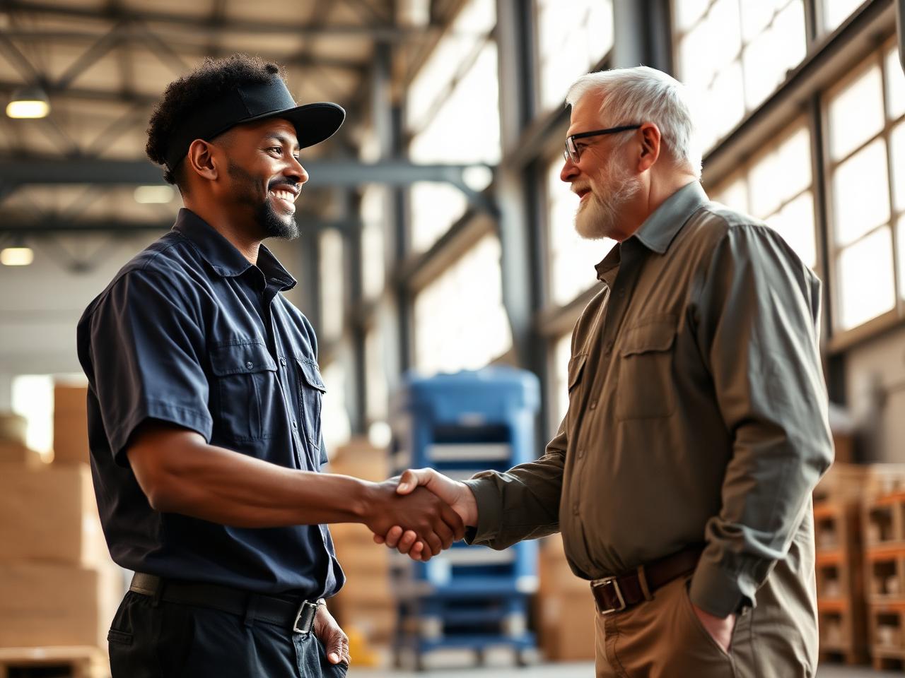 Worker meeting their US employer